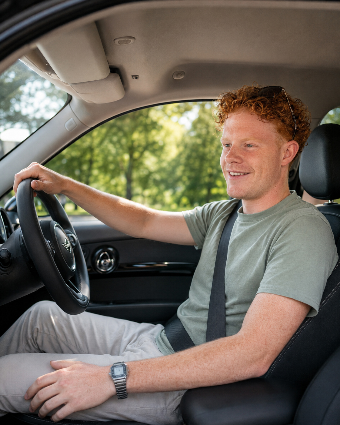 Learner driver practising safe driving skills to avoid common driving test faults